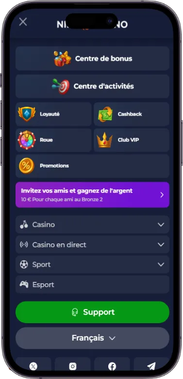Nine Casino Menu Site